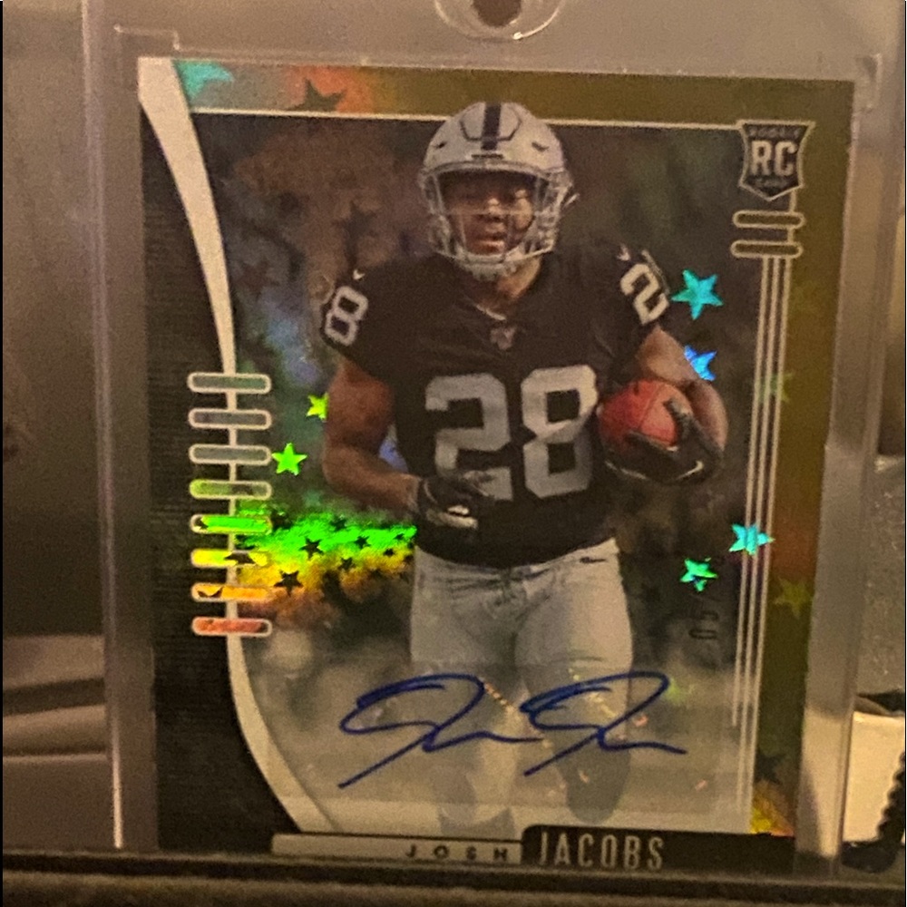 Josh jacobs rookie card /10 flawless would grade a 10